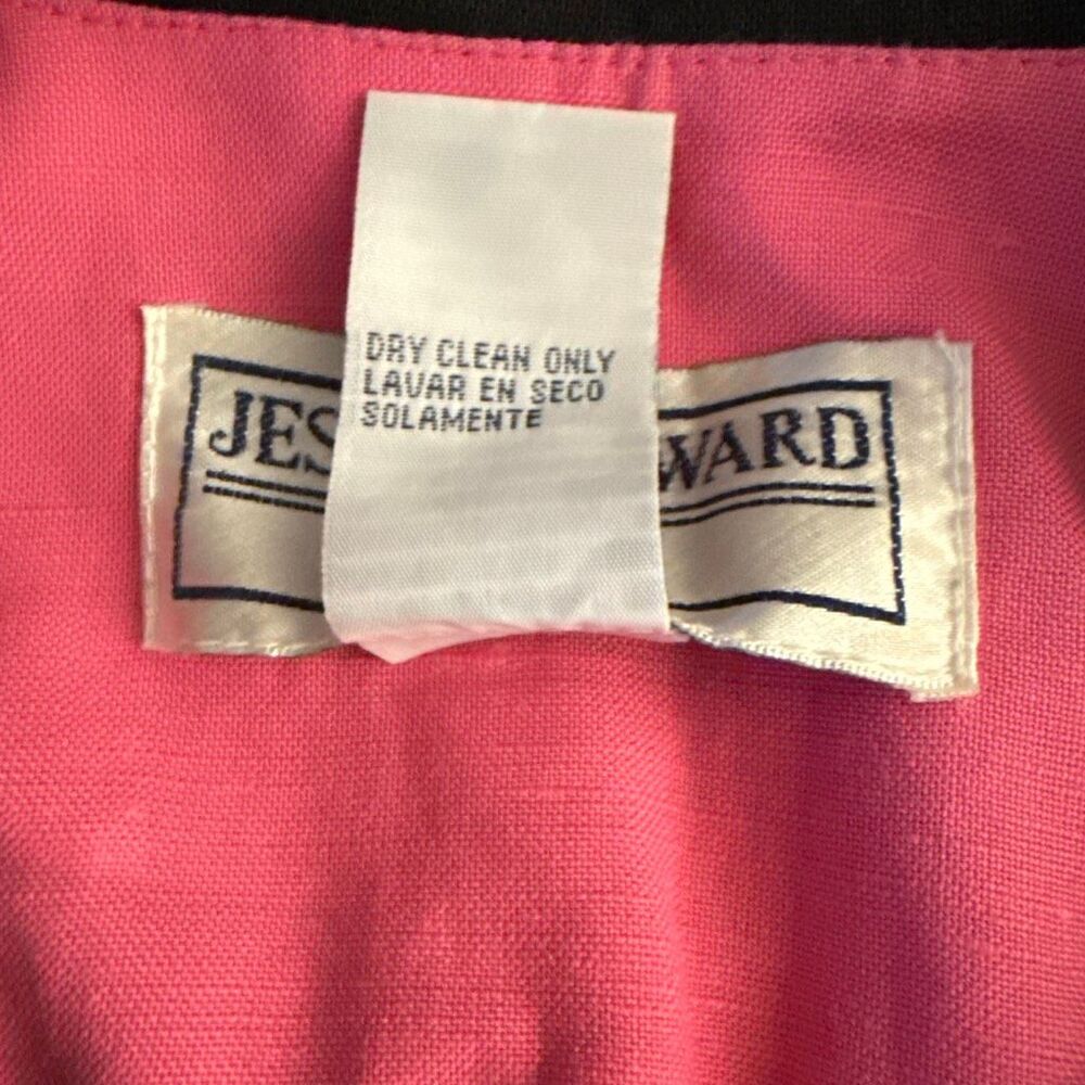 Vintage 90s Jessica Howard Petite Black Linen Blend Sailor Midi Dress Nautical P - Picture 15 of 16